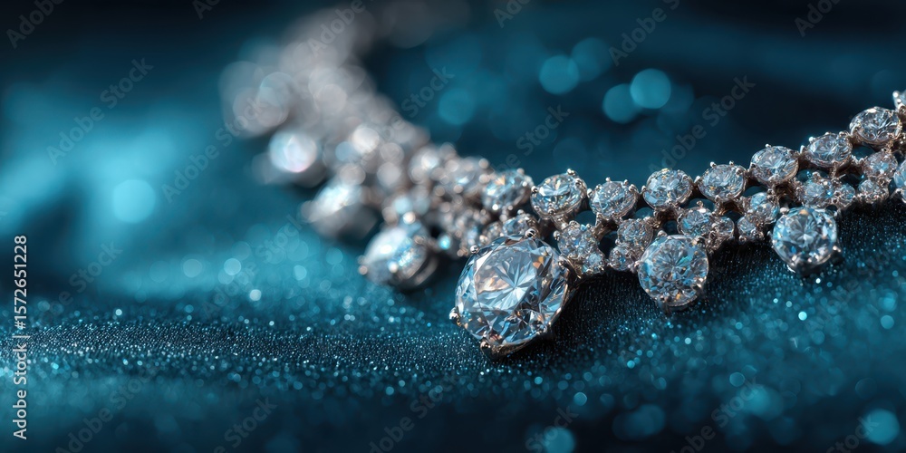 Elegant Diamond Necklace on a Shiny Surface Elegant Diamond Necklace on a Shiny Surface