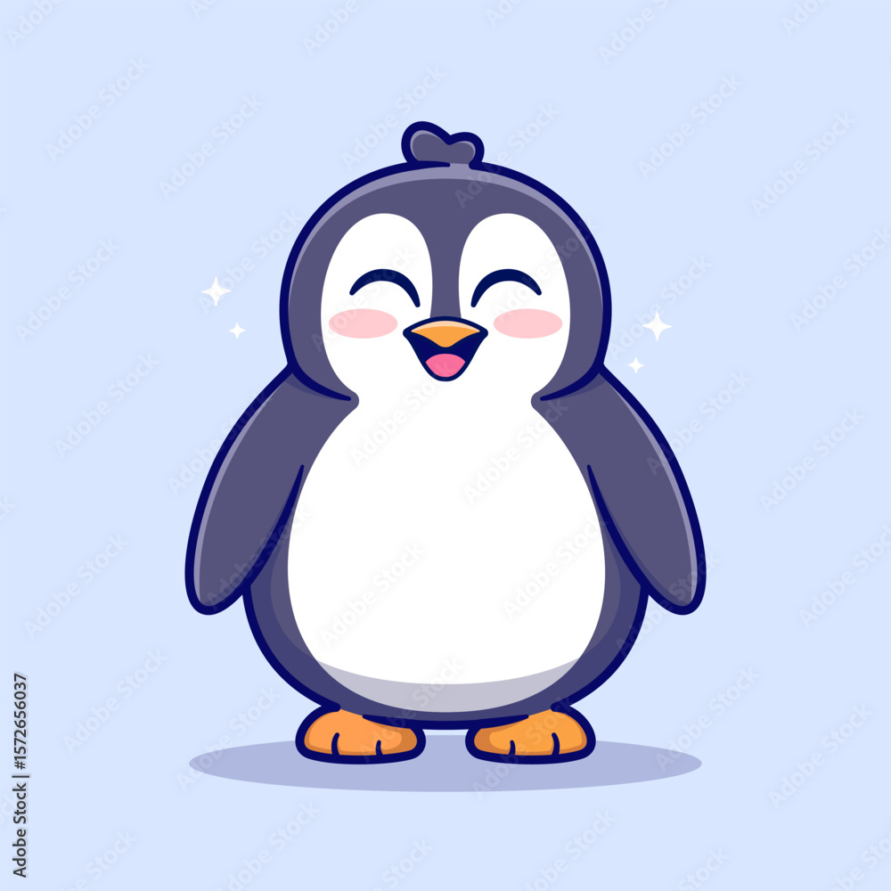 Fototapeta premium Illustration vector graphic of cute happy penguin cartoon character