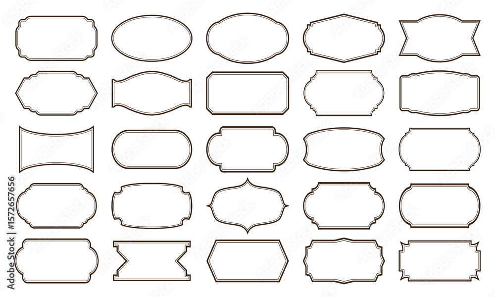 Obraz premium Set of frames. Vector illustration. Isolated on white background.