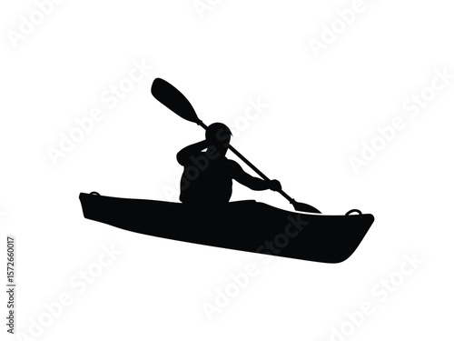 Kayaking Vector Silhouette