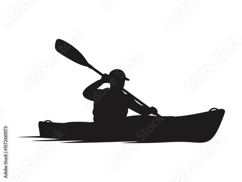 Kayaking Vector Silhouette