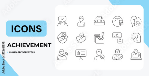 Medical communication technology vector icon set for web and business infographics