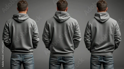 Three people in hoodies face away