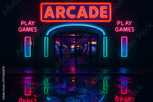 Neon signs on the building