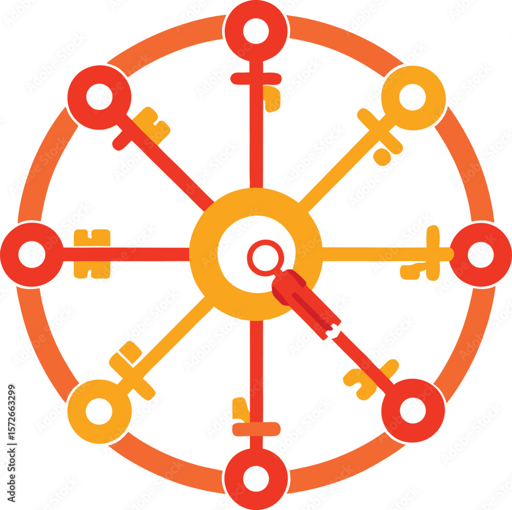 Circle of Keys with No Locks White Clear Background Circle of Keys with No Locks White Clear Background