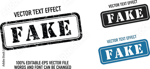 Download editable fake stamp vector text effect template for graphic design