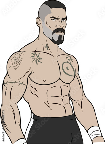muscular man posing