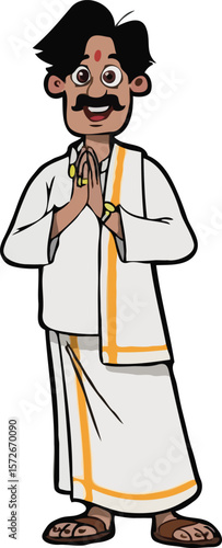 South Indian in traditional cloth