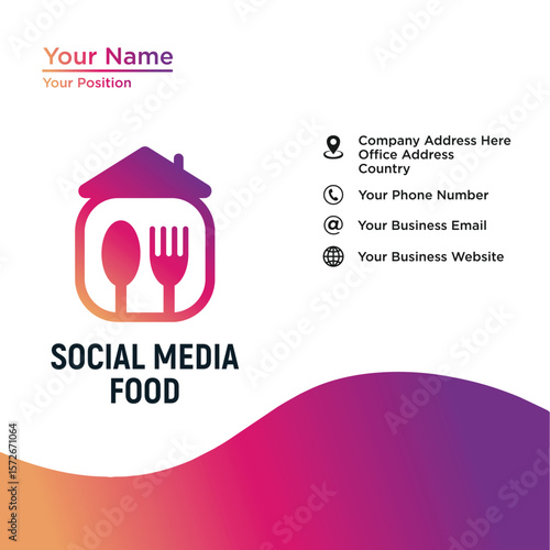 home restaurant  fork and spoon logo design
