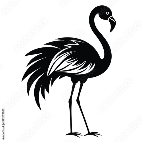 Stylized Flamingo Silhouette