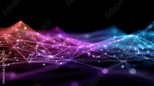 Pop Glitch Constellation, vibrant stars linked by glowing neon beams, enhanced with glitch effects and bold dot patterns, creating a captivating cosmic display.