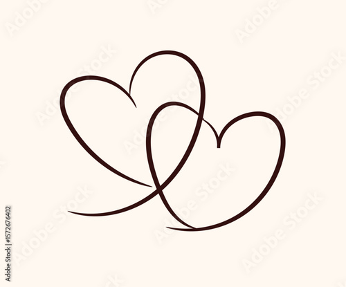 Vector illustration of a red heart symbol for love, Valentine's Day, or wedding designs