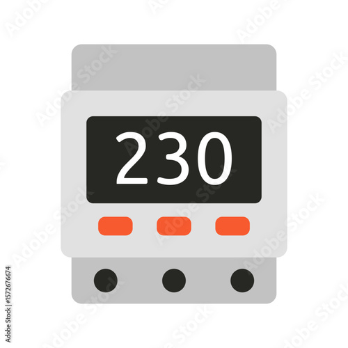 Voltage relay minimalist vector icon on transparent background
