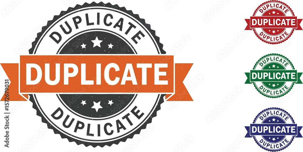 Obraz premium Duplicate stamp vector design element label badge seal graphic illustration