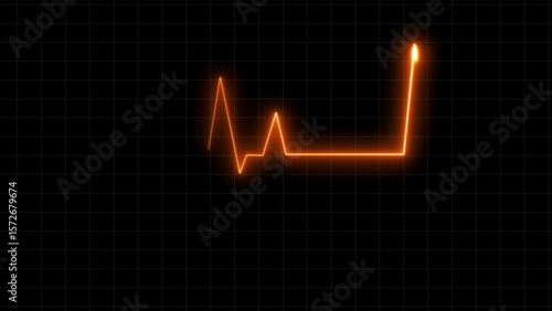Neon glowing Heartbeat line. glowing Pulse trace. ECG and Cardiac symbol. abstract neon heartbeat signal icon 