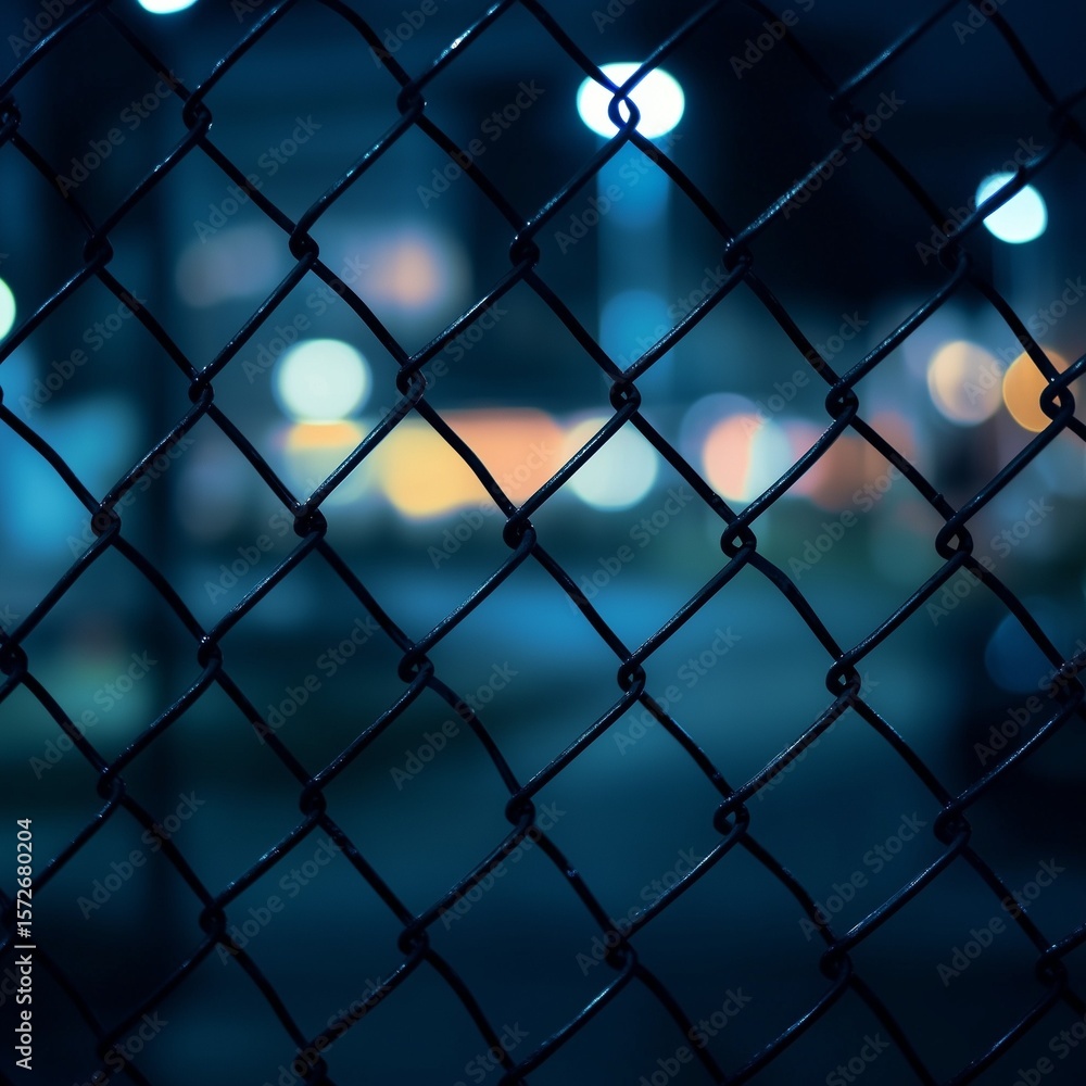 Fototapeta premium chain link fence with barbed wire