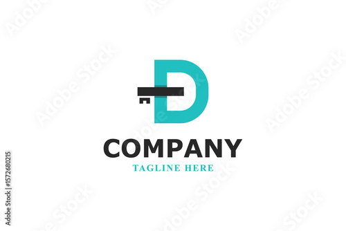 Free Download letter d and modern key logo - GFXLoad
