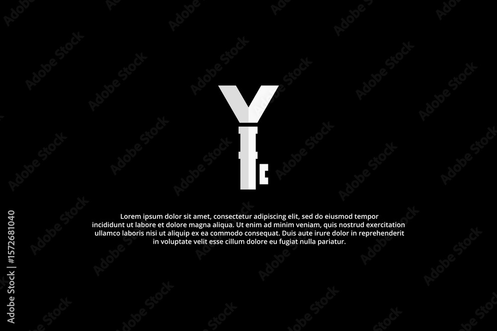 letter y white key logo letter y white key logo