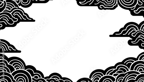 Chinese New Year cloud frame, traditional festive decoration, copyspace