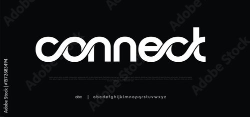Connect Creative logo modern technology alphabet fonts. Abstract typography urban sport, techno, fashion, digital, future creative logo font. vector illustration
