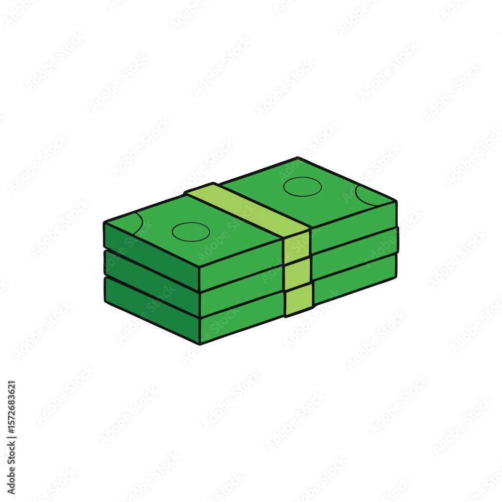 Obraz premium A stack of money isolated on a white background