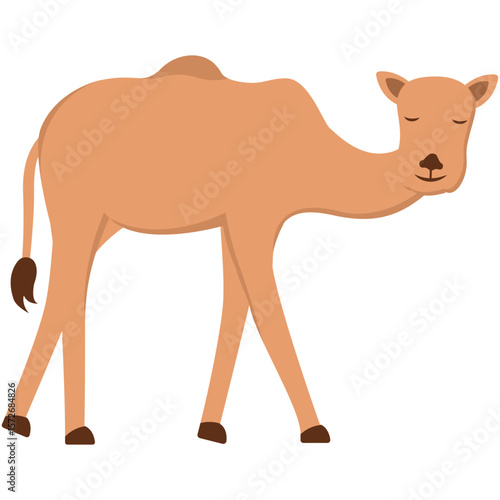 Cute Islamic Sacrificial Animal. Eid alAdha festive cow in yellow and orange, representing sacrifice. Perfect for cultural, religious, Eid alAdhathemed designs and projects