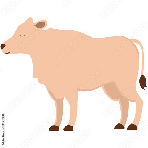 Cute Islamic Sacrificial Animal. Eid alAdha festive cow in yellow and orange, representing sacrifice. Perfect for cultural, religious, Eid alAdhathemed designs and projects