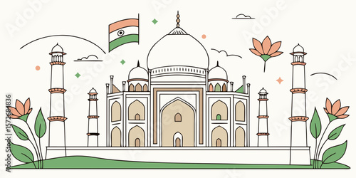 Cultural icon of India vector illustration