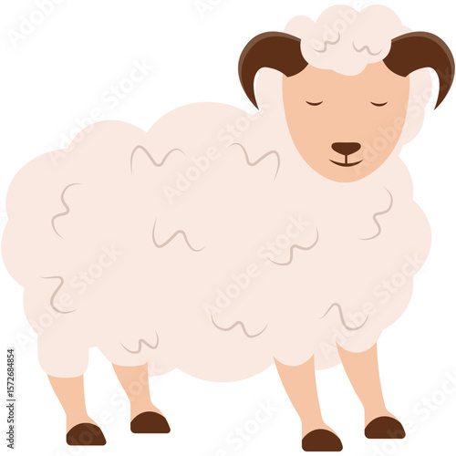 Cute Islamic Sacrificial Animal. Eid alAdha festive cow in yellow and orange, representing sacrifice. Perfect for cultural, religious, Eid alAdhathemed designs and projects