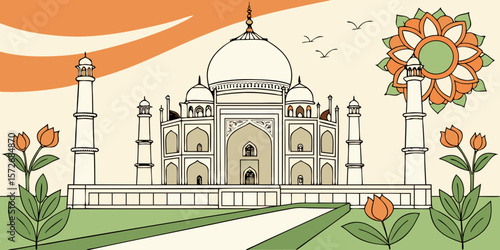 Cultural icon of India vector illustration