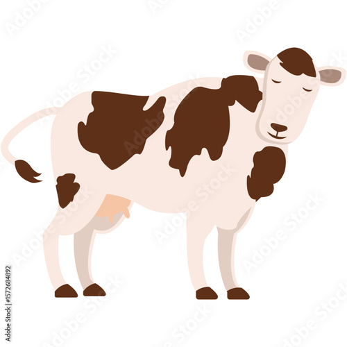Cute Islamic Sacrificial Animal. Eid alAdha festive cow in yellow and orange, representing sacrifice. Perfect for cultural, religious, Eid alAdhathemed designs and projects