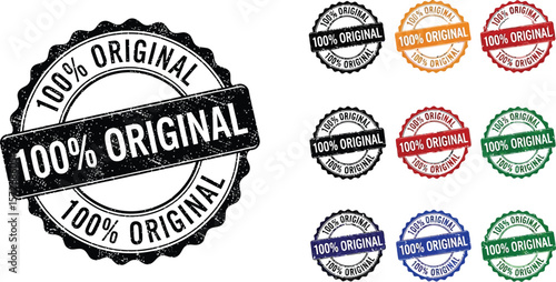 Authentic stamp vector design template original badge label seal collection