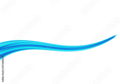 A vibrant blue wave gracefully curves across a clean transparent background, suggesting fluidity and energy