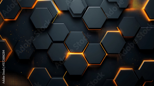 Luxury abstract golden hexagonal pattern with shimmering metallic textures, geometric elegance, and sophisticated design for upscale backgrounds and decorative compositions. 65637777 1