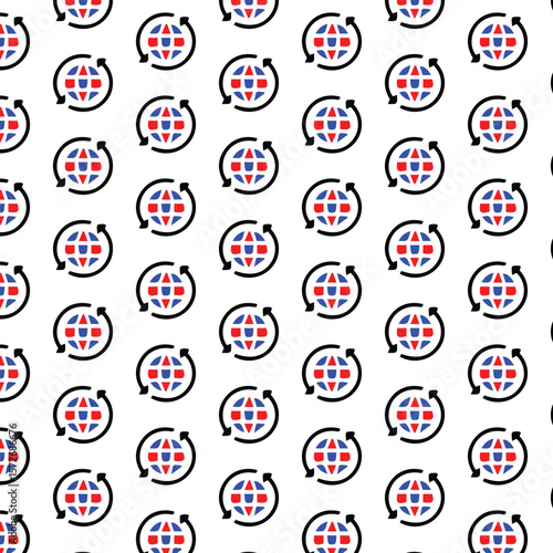 Worldwide Seamless Pattern Vector with Global Map Elements