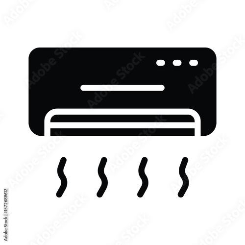 This glyph icon representing an ac cooling system