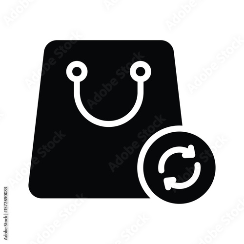 Stay green with this glyph icon of reusable bag