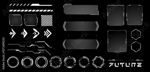 Futuristic element white vector illustration