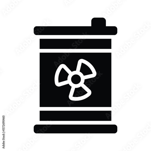 Get this glyph icon representing toxic waste barrel
