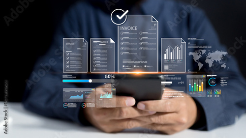 Fotografi Electronic billing and payment system supports business finance, online loan man