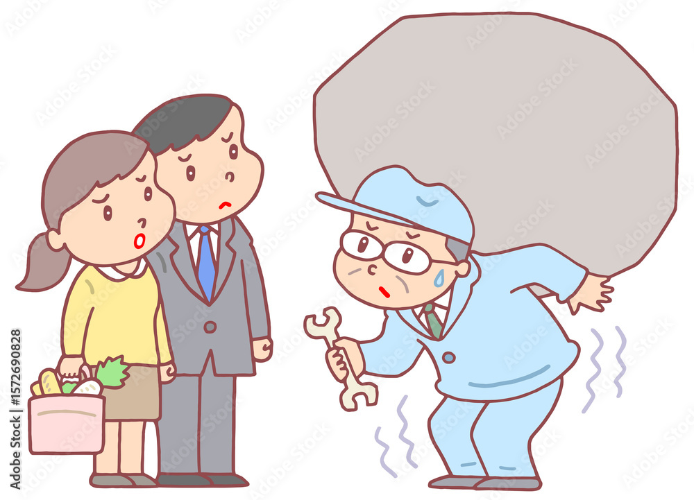 ビジネスのイラスト - 企業経営者・重荷・負担・プレッシャー ビジネスのイラスト - 企業経営者・重荷・負担・プレッシャー