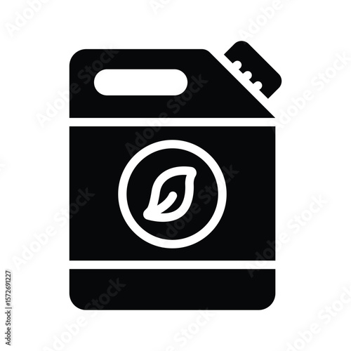 A modern customizable glyph icon of biofuel can, easy to edit