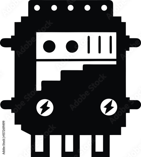 circuit breaker vector black silhouette illustration