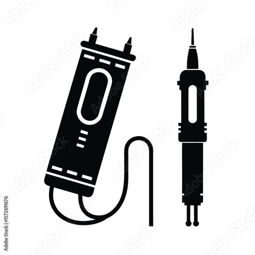 circuit tester vector black silhouette illustration