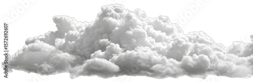Fluffy white cumulus cloud graphic
