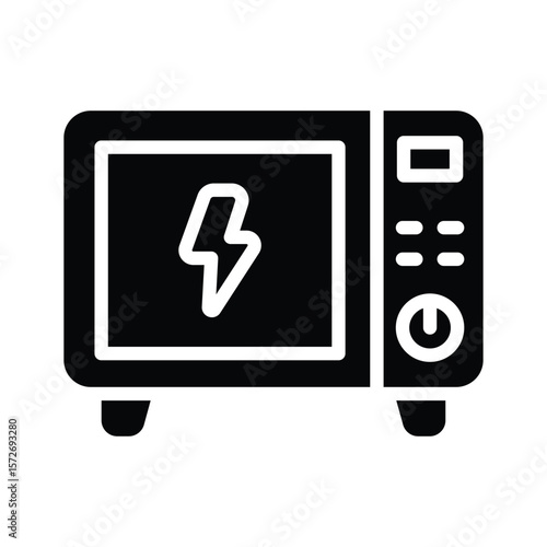 Visually engaging glyph style icon of electric oven