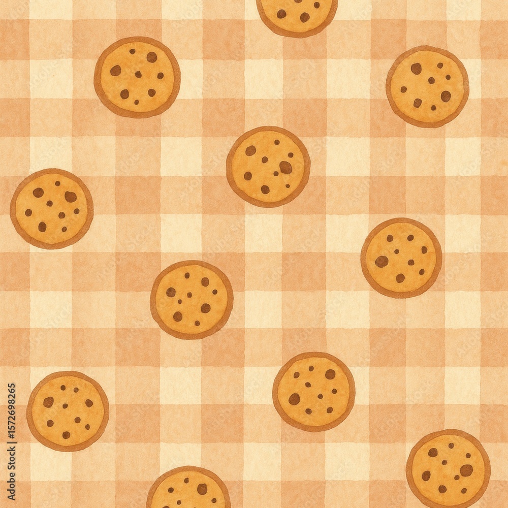 Obraz premium Cookies on checkered background