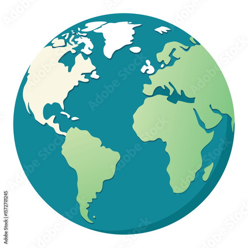 A globe with visible continents, isolated on a clean white background, for world, geography, travel, or global concepts.
