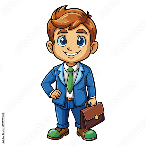 Cartoon boy in a business suit