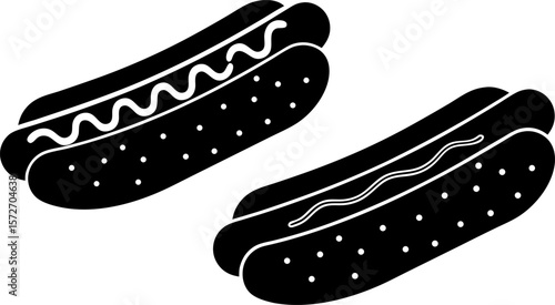 black and white hot dog silhouette with mustard  a (1).eps